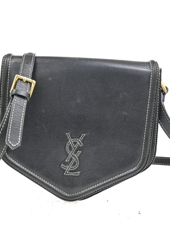 Yves Saint Laurent Handbags - YVES SAINT LAURENT Cassandra Shoulder Crossbody Bag Leather Black GHW 30TA582